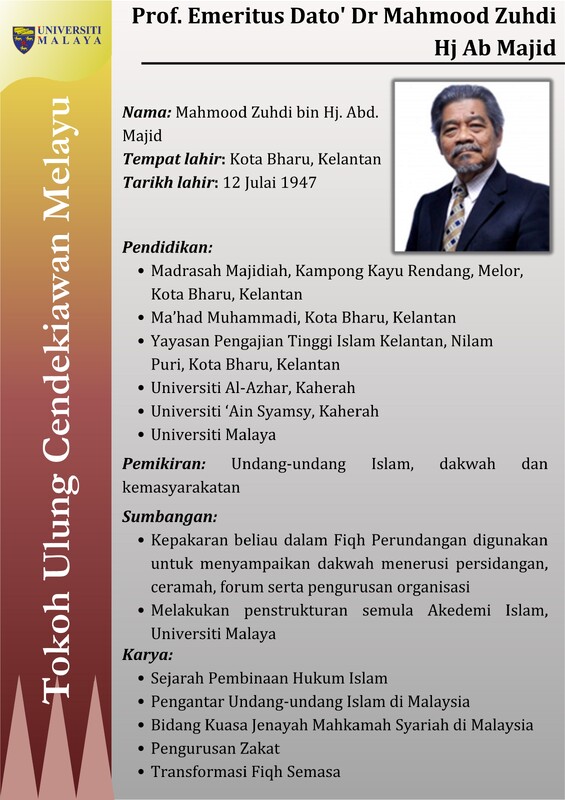 Prof. Emeritus Dato' Dr Mahmood Zuhdi Hj Ab Majid Prof. Emeritus Dato' Dr Mahmood Zuhdi Hj Ab Majid